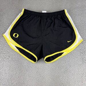 Nike Dri Fit Womens Shorts L Black White Yellow Athletic Running Gym Lightweight